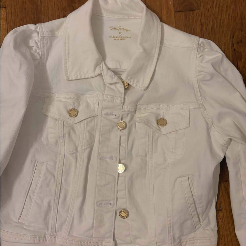 NWOT lilly Pulitzer white denim jacket size - Picture 3 of 4